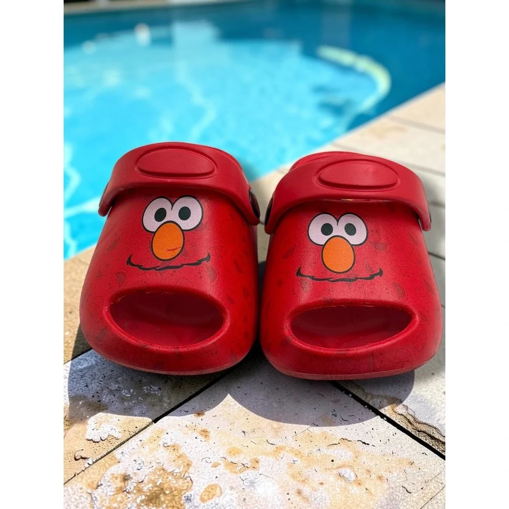 Sesame Street Elmo Red Character Clogs Kids Open Toe Slip On Sandals